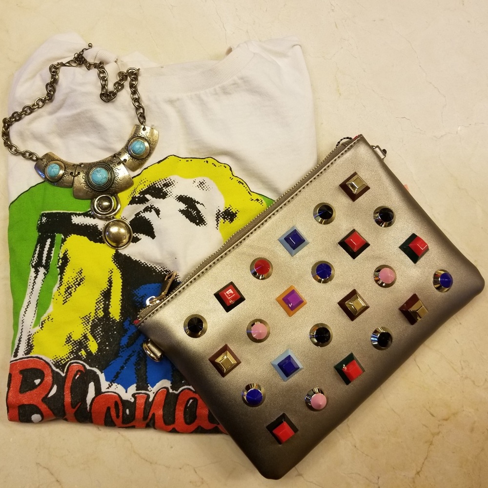 Metallic Button Bag